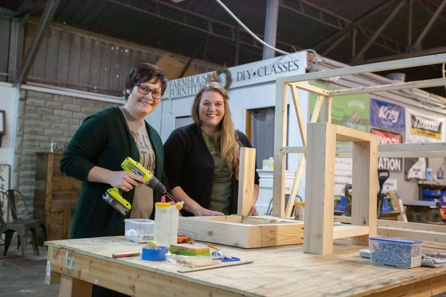 Brittany Dyer, left, and wife, Heather Dyer, of Beautiful Fight Woodworking are planning to launch a retail presence.